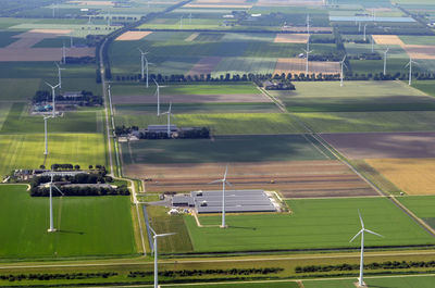 High angle view of airport runway