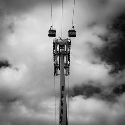 Low angle view of cables against sky