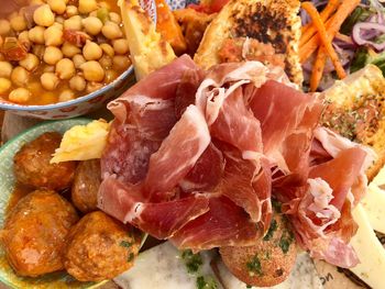 High angle view of food