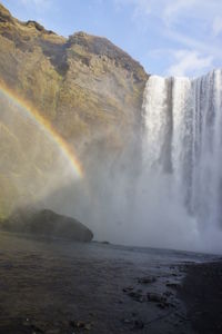 Scenic view of waterfall