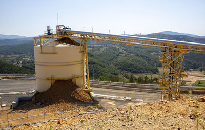 Built structure on land against clear sky