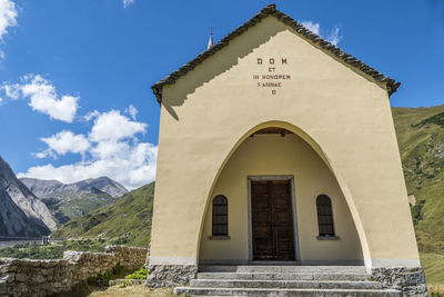 Exterior of historic building against sky