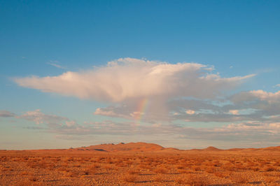 Scenic view of arid landscape against sky