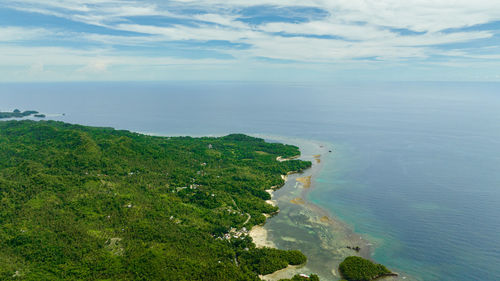 High angle view of sea against sky