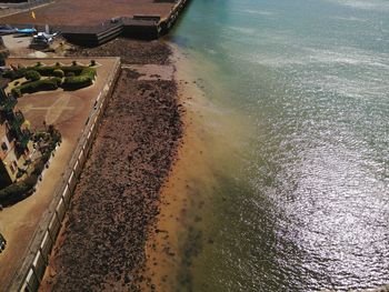 High angle view of beach