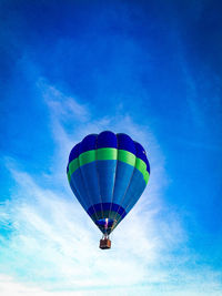 Low angle view of hot air balloon in sky