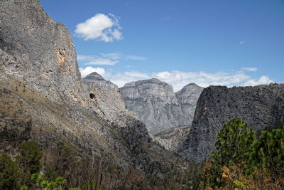 Scenic view of rocky mountains against sky