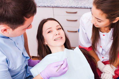 Portrait of woman in dental clinic