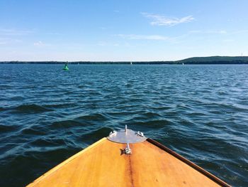 Boat sailing in sea