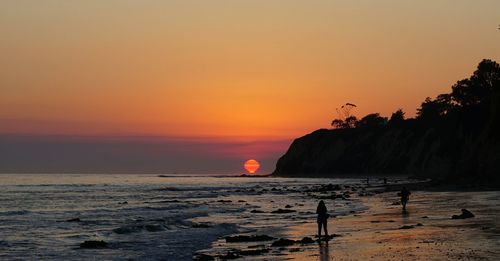 Scenic view of sunset over sea