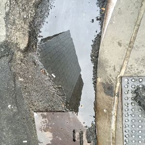 View of buildings in water