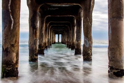 View of pier on beach