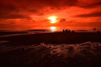 Scenic view of beach during sunset