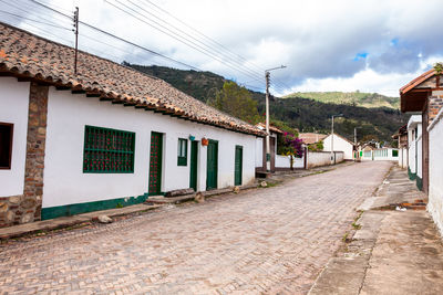 Beautiful architecture of the streets of the colonial small town of iza in colombia