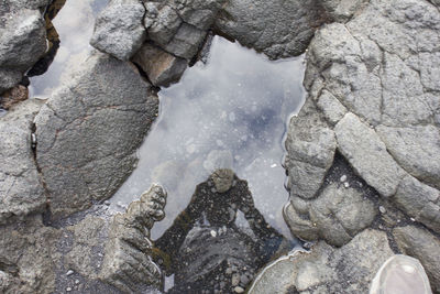 Close-up of water against sky
