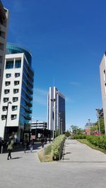 Modern buildings against blue sky