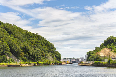 Scenic view of river against sky