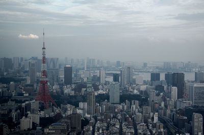 High angle view of cityscape