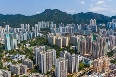 Aerial view of buildings in city