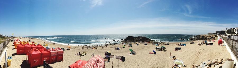 Panoramic view of people on beach