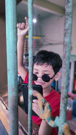 Portrait of boy looking away