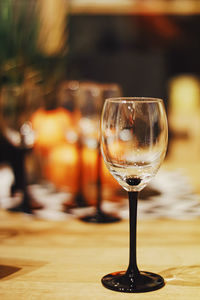 Close-up of wineglass on table