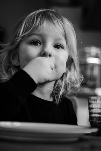 Portrait of cute girl looking away