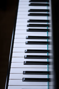 Close-up of piano keys