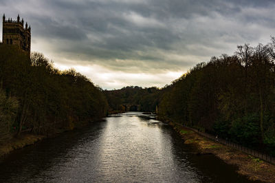 River amidst trees against sky