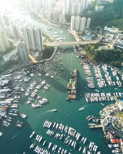 High angle view of city