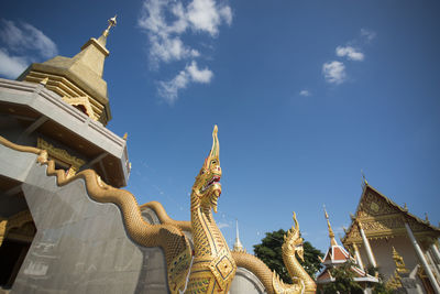 Low angle view of temple against sky