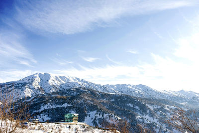 Tian shan mountain system in uzbekistan in winter on a sunny clear day