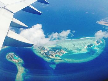 Aerial view of aircraft wing