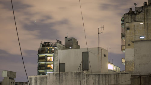 Low angle view of buildings against sky