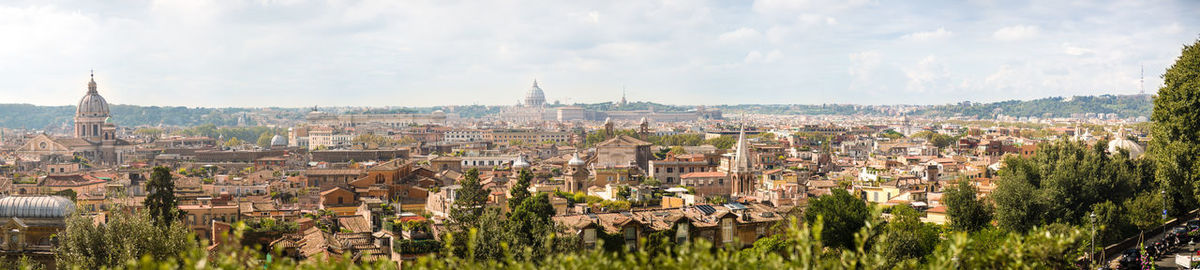 Panoramic view of townscape against sky