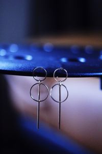 Close-up of illuminated lighting equipment on table