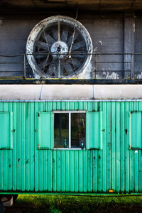 View of abandoned building with closed door