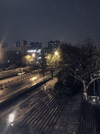 Illuminated street light at night