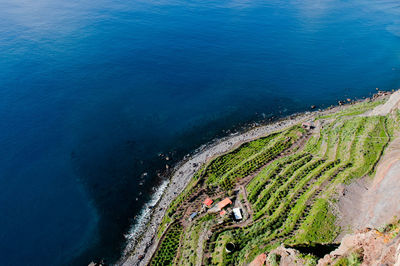 High angle view of sea
