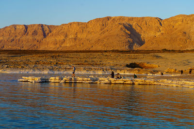 View of dead sea against mountain