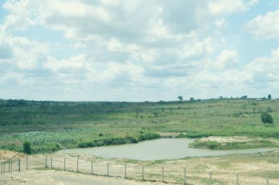 Scenic view of field against sky