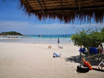 Scenic view of beach against sky