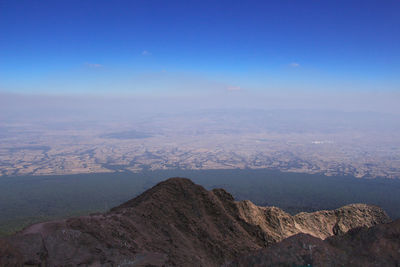 Aerial view of dramatic landscape