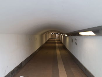 Empty subway along walls