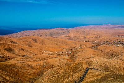 High angle view of road along landscape