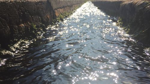 Aerial view of rippled water