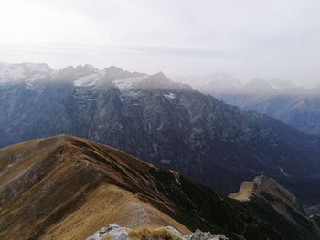 Scenic view of mountains against sky