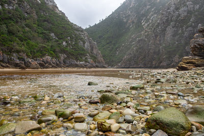 Low angle shot of bloukrans river mouth