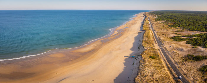 High angle view of beach against sky