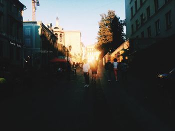 City street at sunset